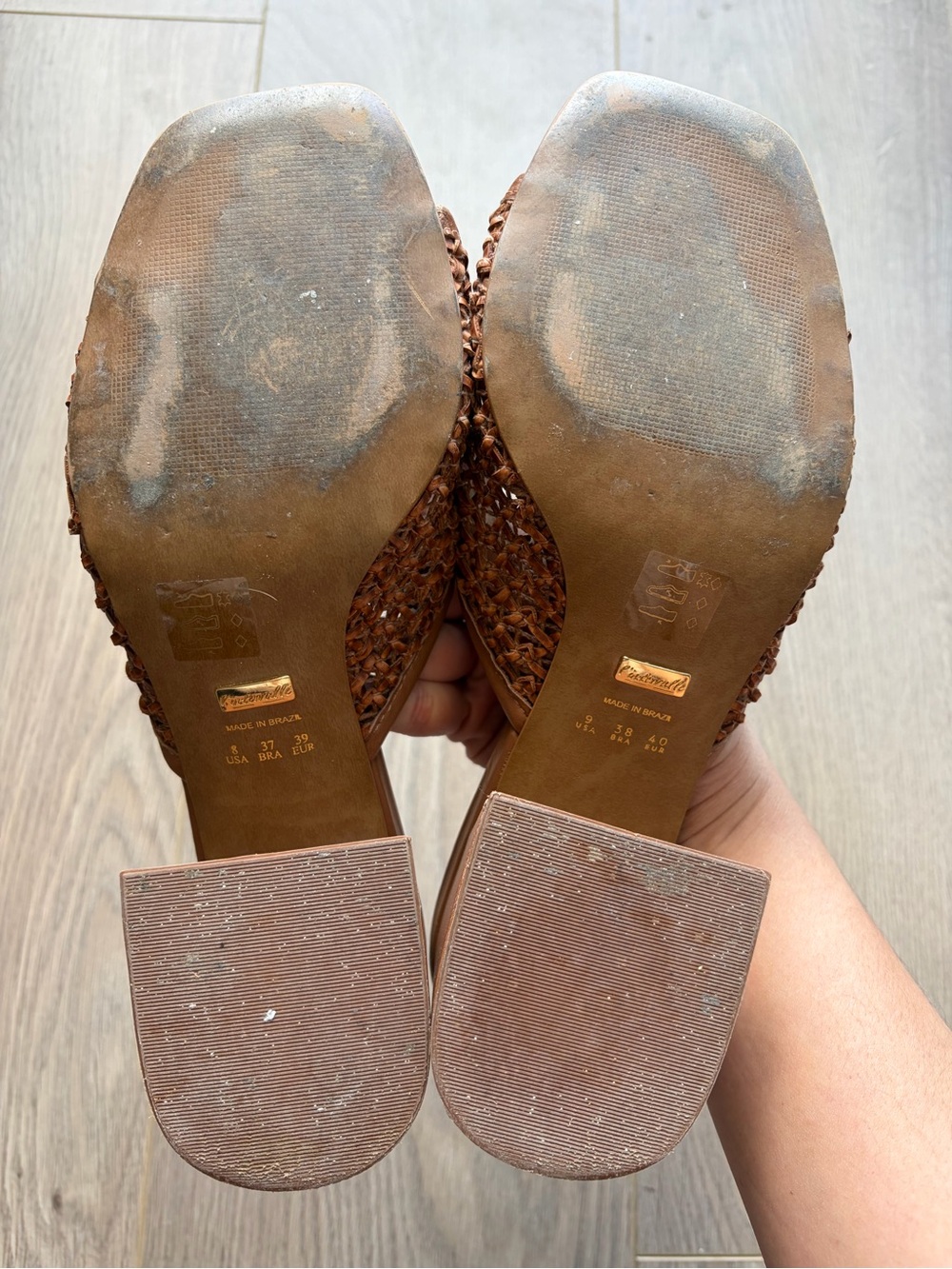 🤎✨ L'Intervalle Brown Woven Slide Mule Heels - Women's Size 9 ✨🤎 - Picture 5 of 15